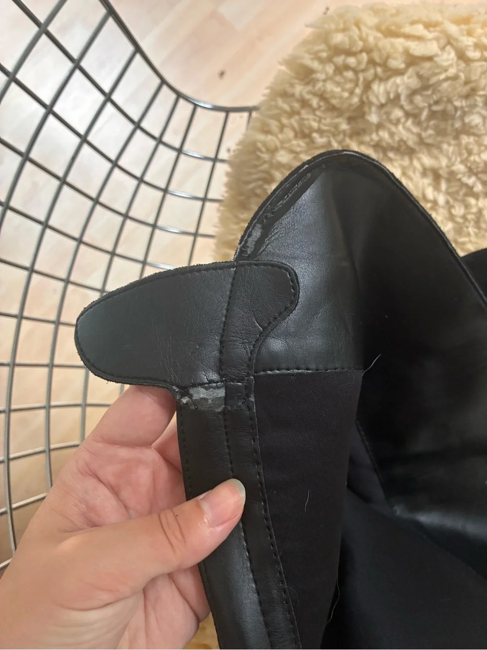 Franco Sarto Black Suede Knee-High Riding Boots